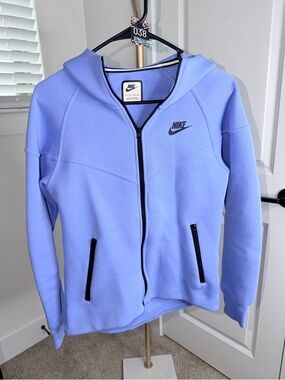 38. Nike Sportswear Tech Fleece Wind Runner Full Zip Hoodie in Polar/Black